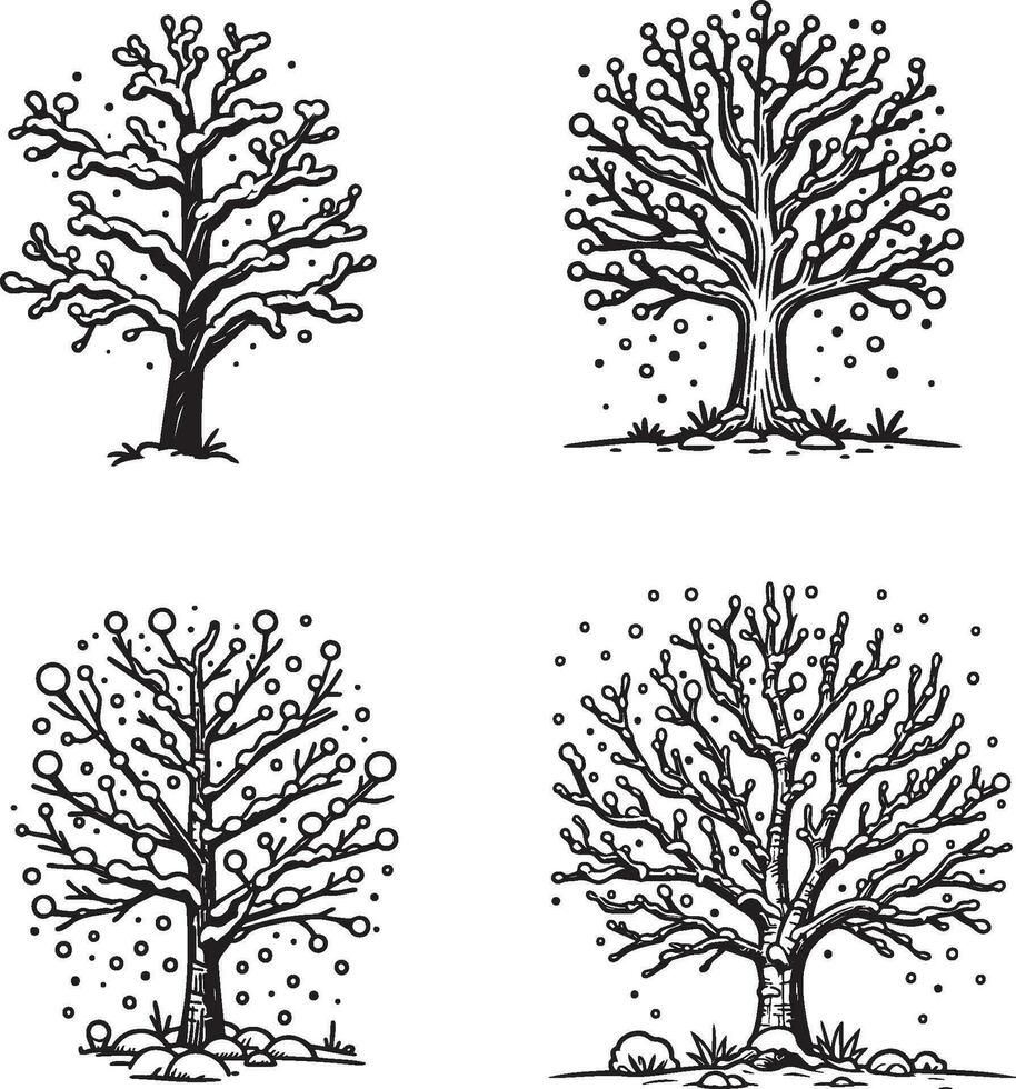 inverno Nevado árvore ilustração. vetor