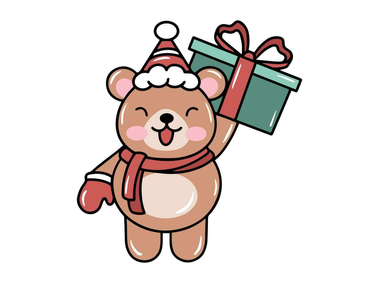 Natal animal com Urso desenho animado vetor