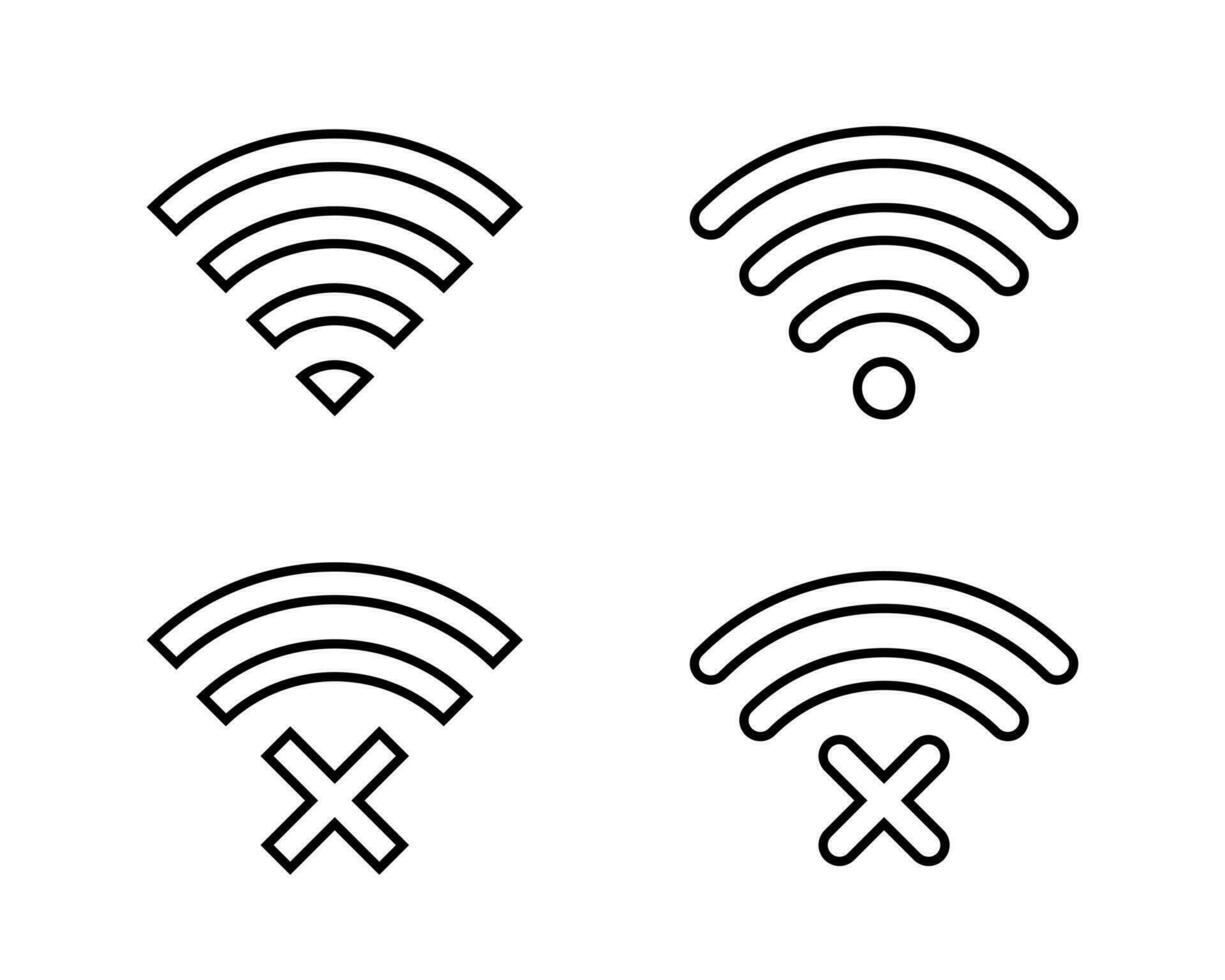 conectar e desconectar Wi-fi ícone dentro linha estilo. sem fio rede vetor