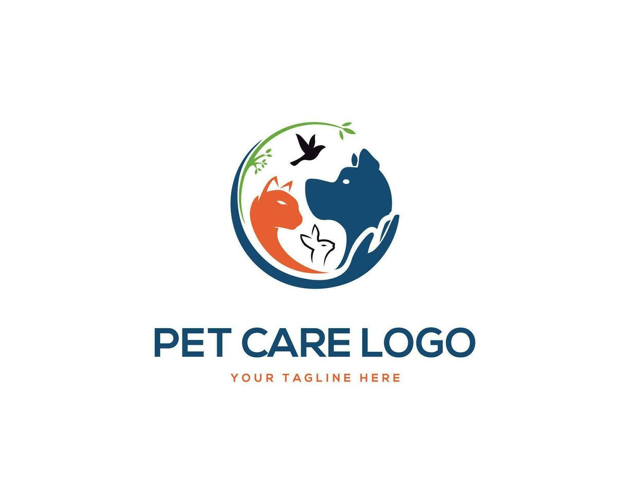 animal Cuidado logotipo Projeto modelo vetor ícone ilustração.