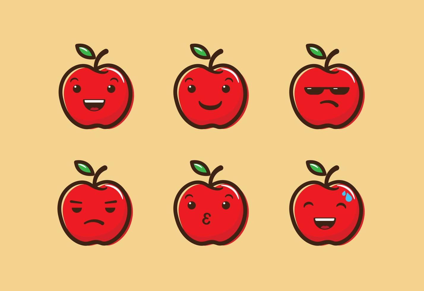vetor plano de emoticon de maçã