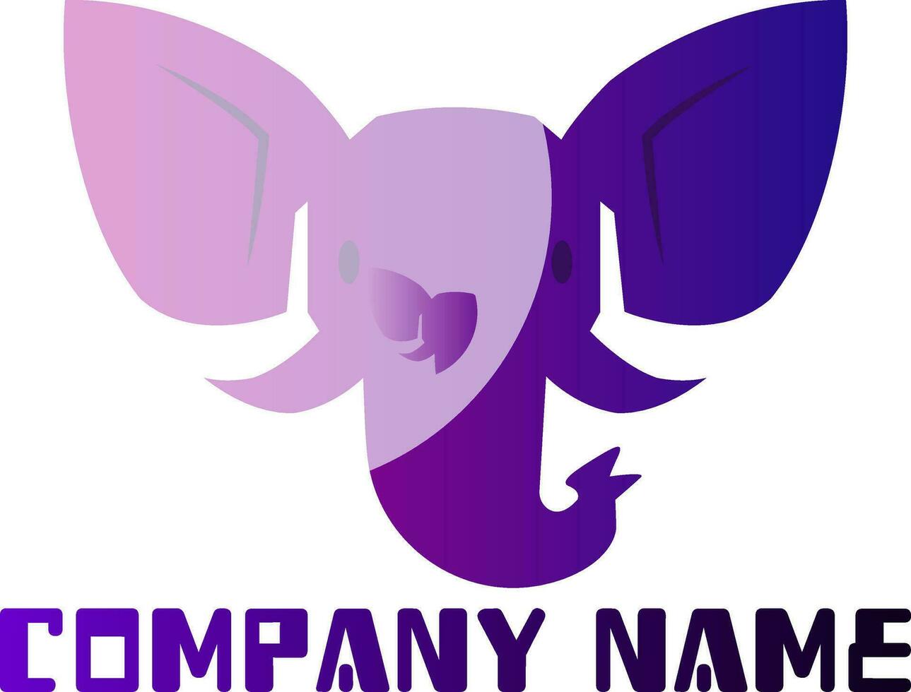 roxa elefante simples logotipo Projeto em uma branco fundo vetor