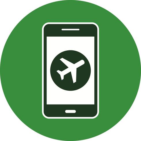 Ícone de vetor de aplicativo móvel de avião