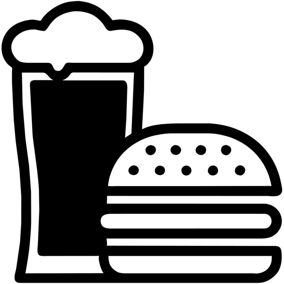 Cerveja vidro e Hamburger vetor