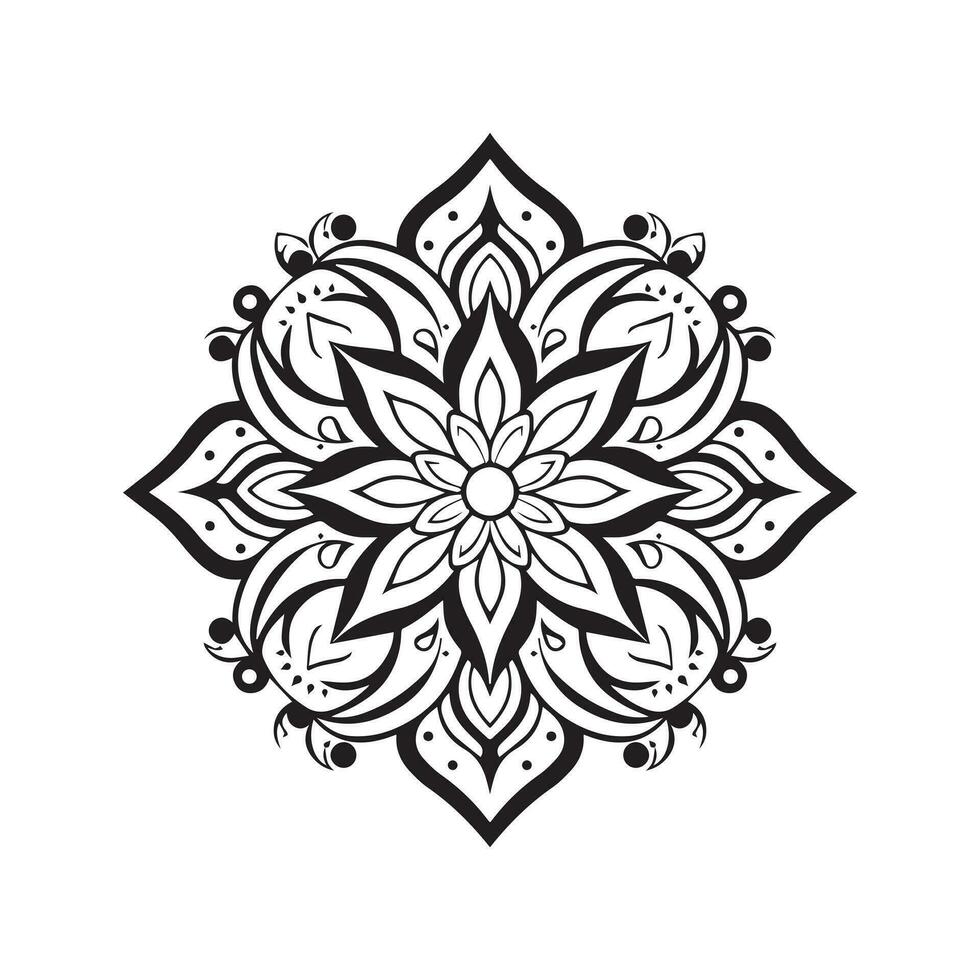 design de arte mandala em círculo. design de mandala simples arte de mandala floral bela arte de mandala vetor