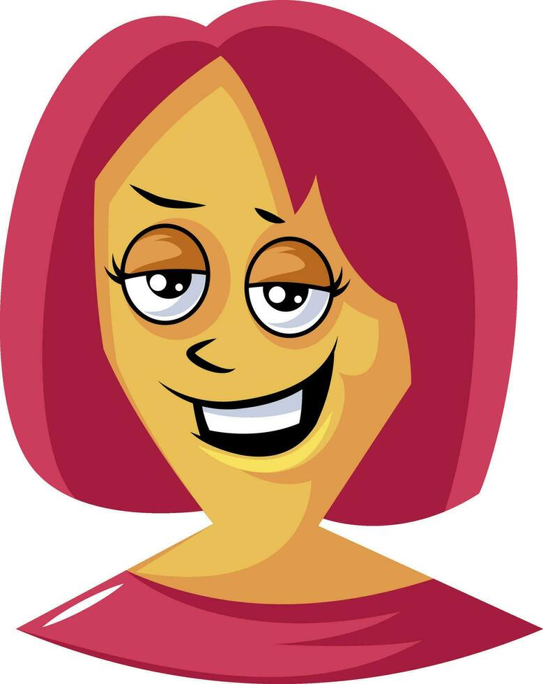 confiante mulher com vermelho cabelo ilustração vetor em branco fundo