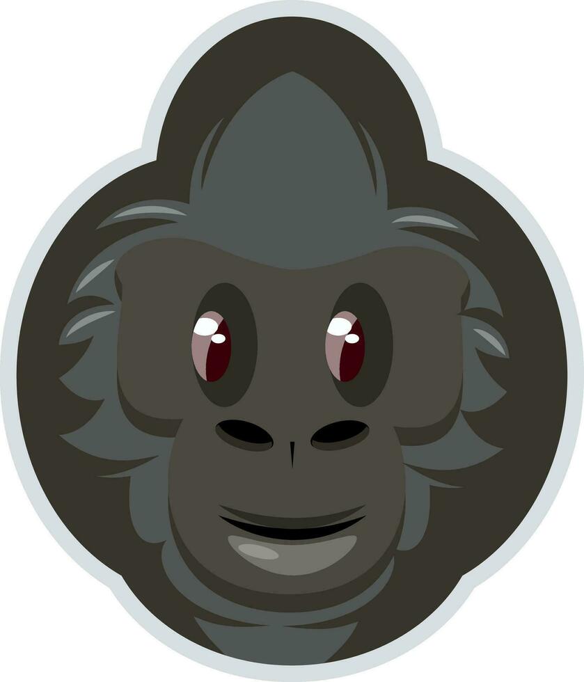 gorila com avermelhado olhos, ilustração, vetor em branco fundo.
