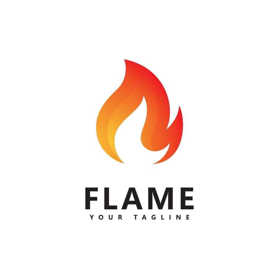 design de logotipo abstrato de chama de fogo vetor