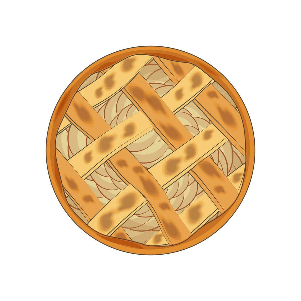 plano deitar maçã torta vetor ilustração logotipo