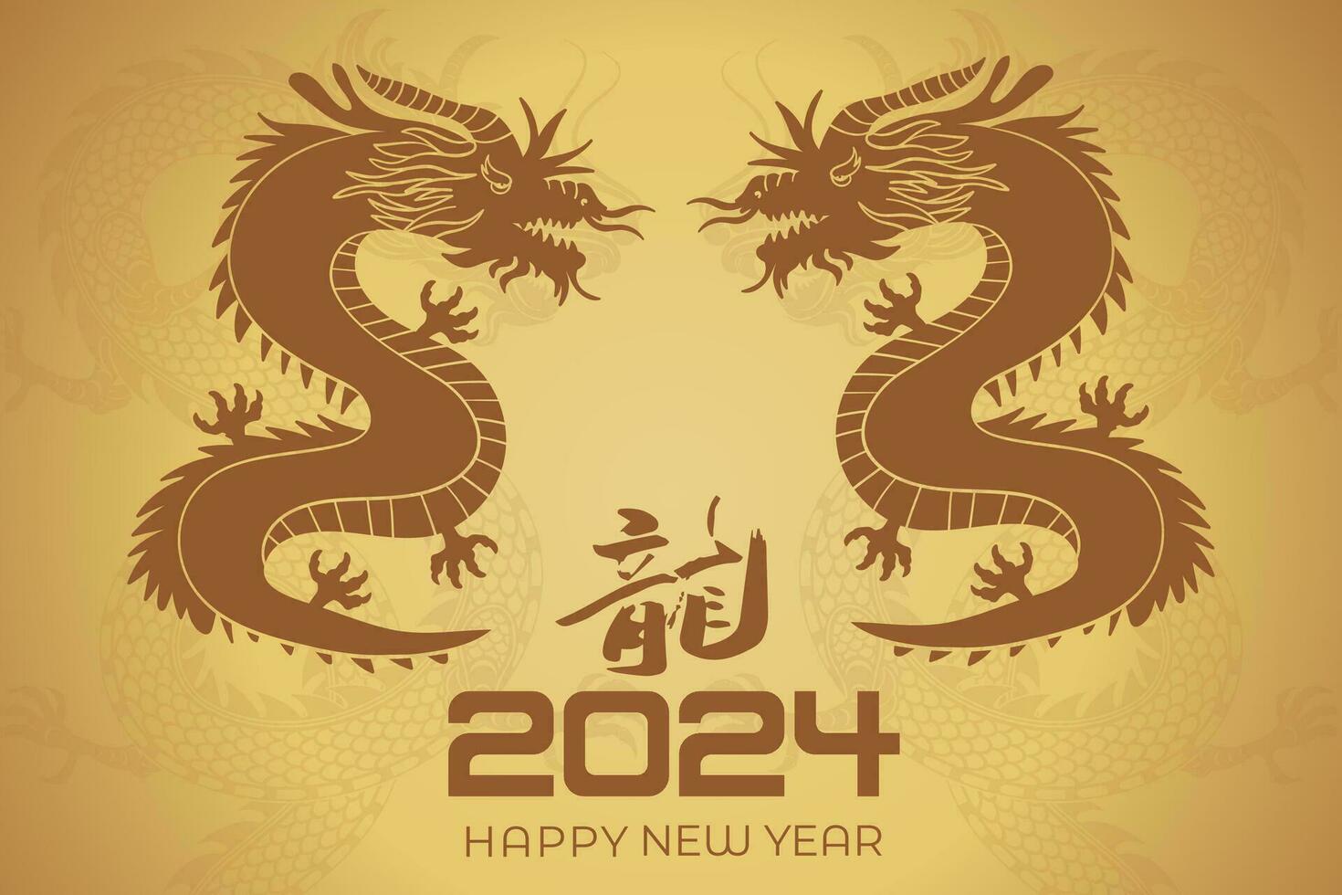 feliz chinês Novo ano 2024 chinês zodíaco ano do a Dragão vetor