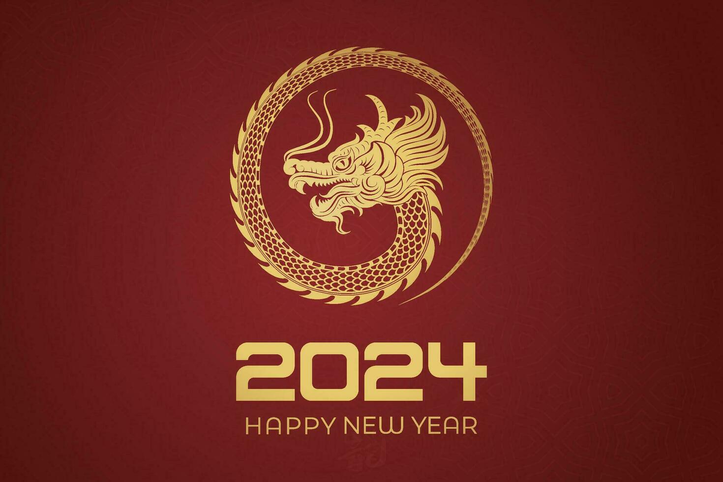 feliz chinês Novo ano 2024 chinês zodíaco ano do a Dragão vetor