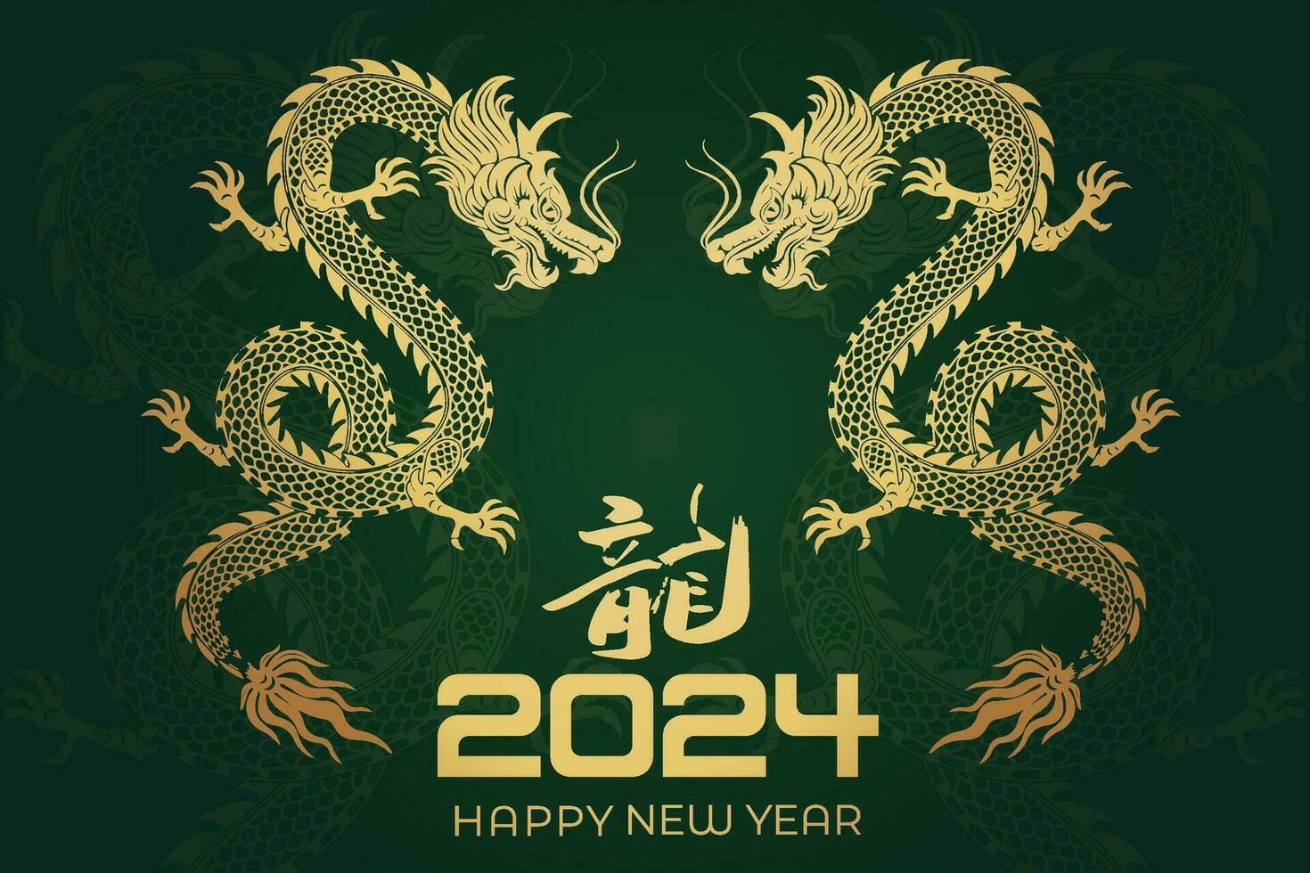 feliz chinês Novo ano 2024 chinês zodíaco ano do a Dragão vetor