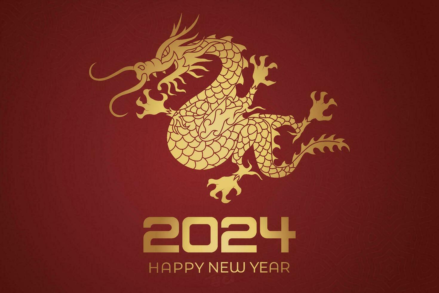 feliz chinês Novo ano 2024 chinês zodíaco ano do a Dragão vetor