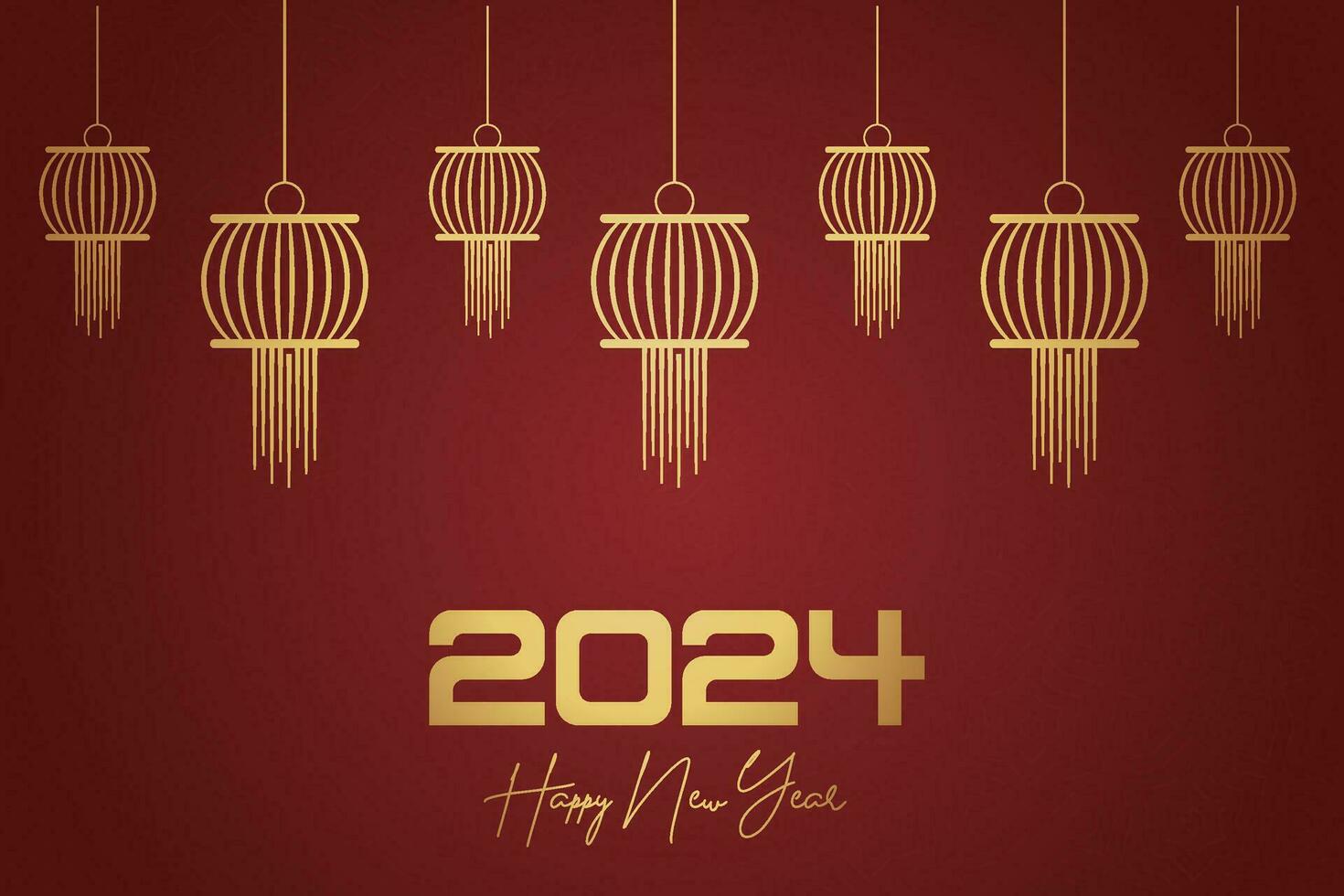 chinês lunar Novo ano festival 2024 celebração, feliz Novo ano fundo decorativo elementos. vetor