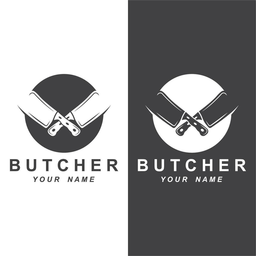 açougueiro logotipo vetor ícone ilustração Projeto. logotipo adequado para restaurante e Comida indústria