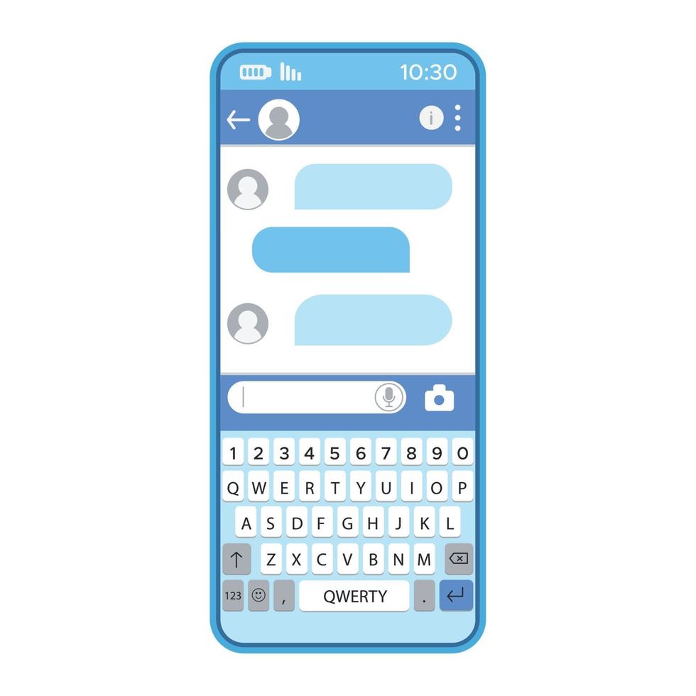 a janela do messenger na tela do telefone. chatbot vetor