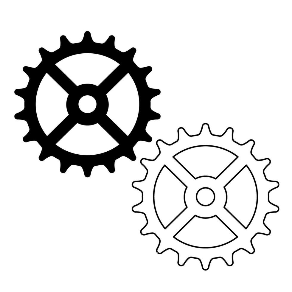 engrenagem vetor ícone dentro plano estilo.cog roda isolado em transparente background.vector ilustração