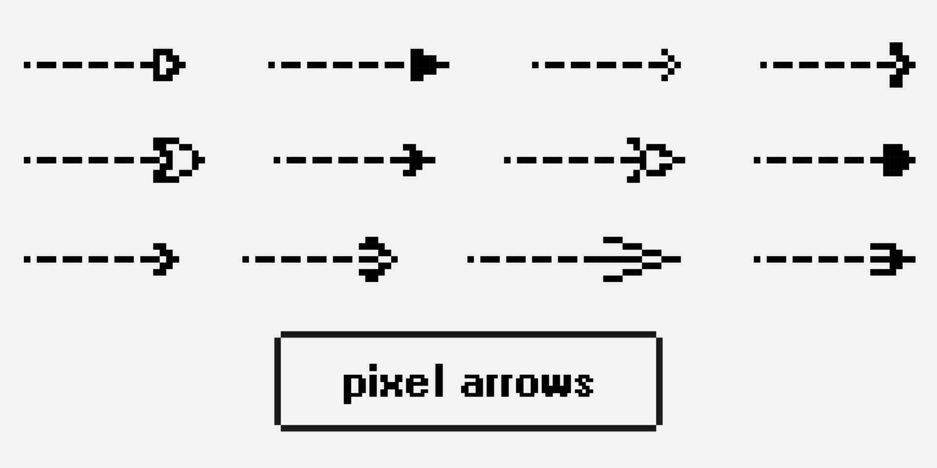 pixel ícones, sinais, seta símbolos para interface projeto, rede projeto, formulários, apresentações e Muito de Mais vetor