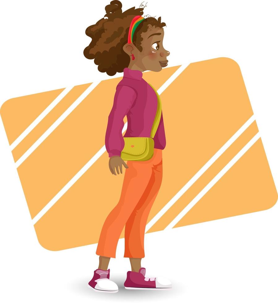 garota afro desenho animado garota afro-americana negra história vetor