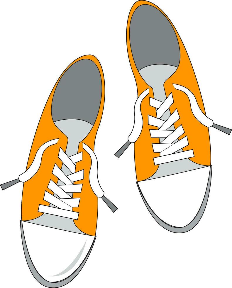 simples vetor ilustração em branco fundo do uma par do amarelo tênis