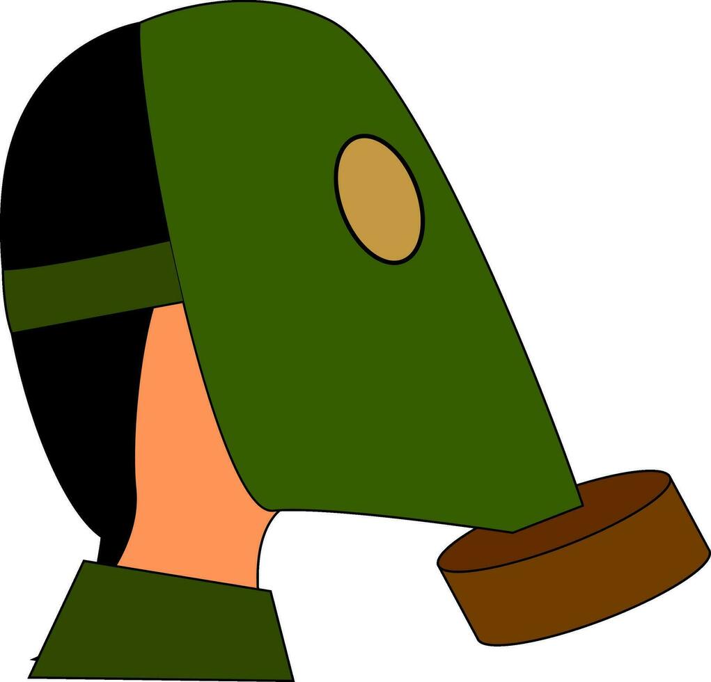 homem com verde gás mascarar simples vetor ilustração em branco fundo