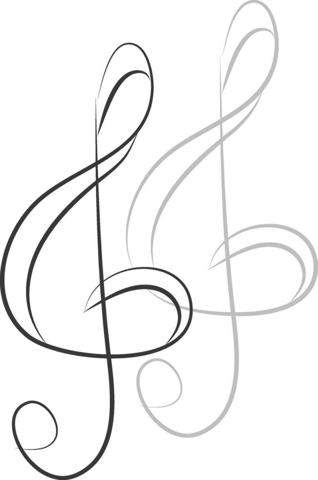 simples violino chave vetor ilustração em branco fundo