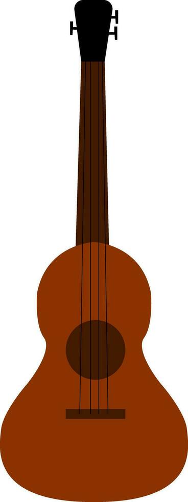 simples vetor ilustração do uma Castanho acústico guitarra branco fundo