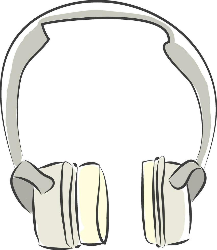 grande fones de ouvido para música ilustração cor vetor em branco fundo