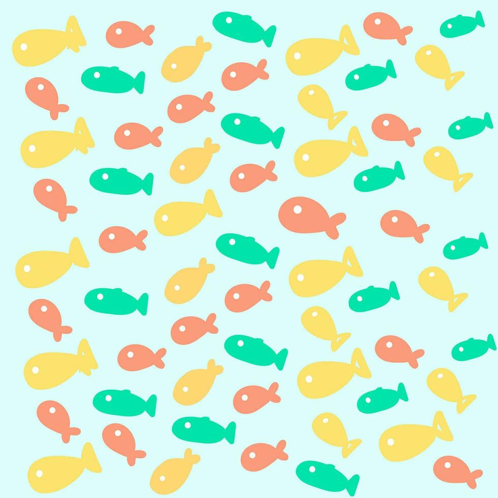 textura em luz azul fundo com colorida peixe vetor ilustração