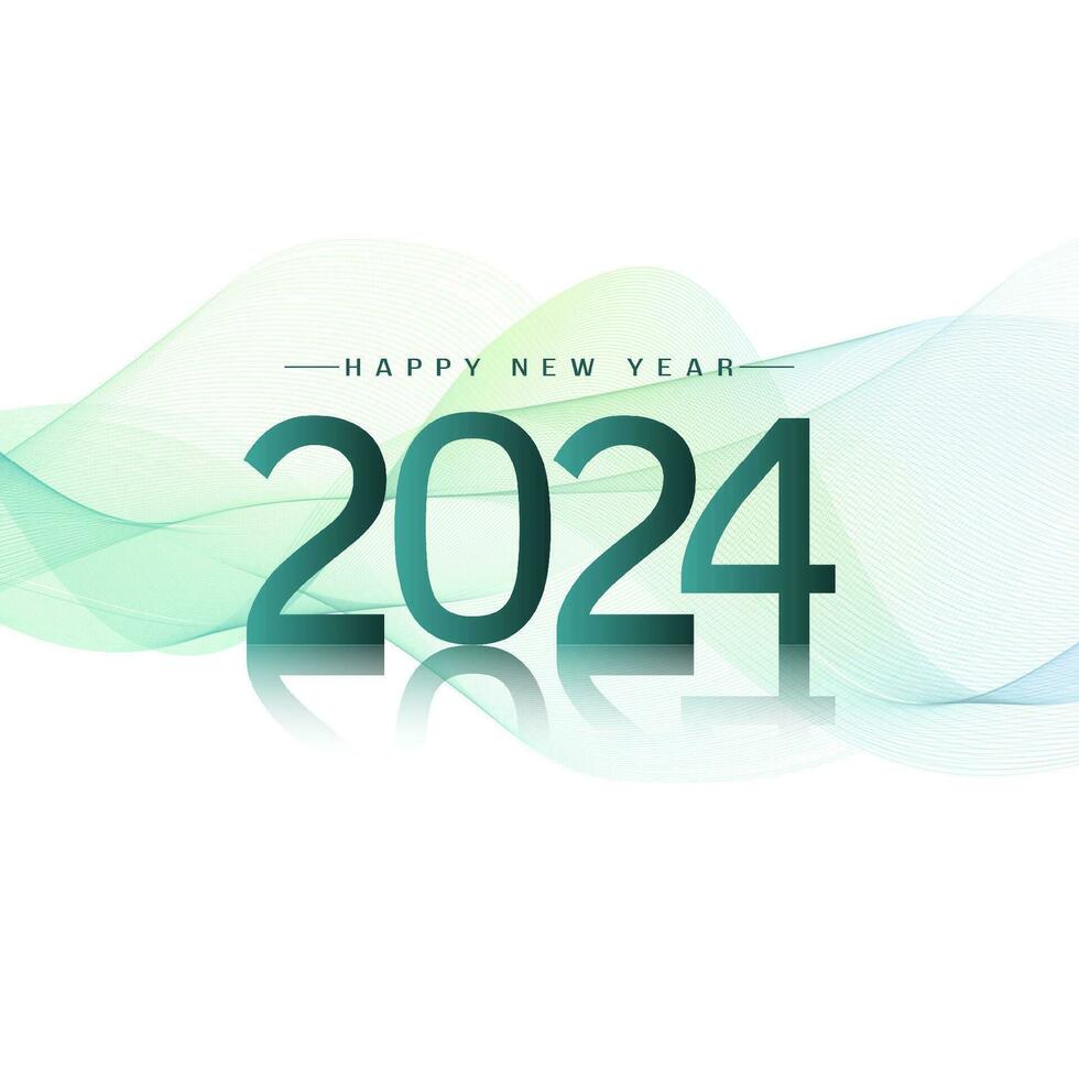 decorativo feliz Novo ano 2024 moderno cartão vetor