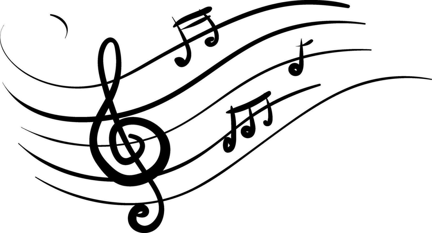 uma silhueta do musical notas sobre branco fundo vetor ou cor ilustração