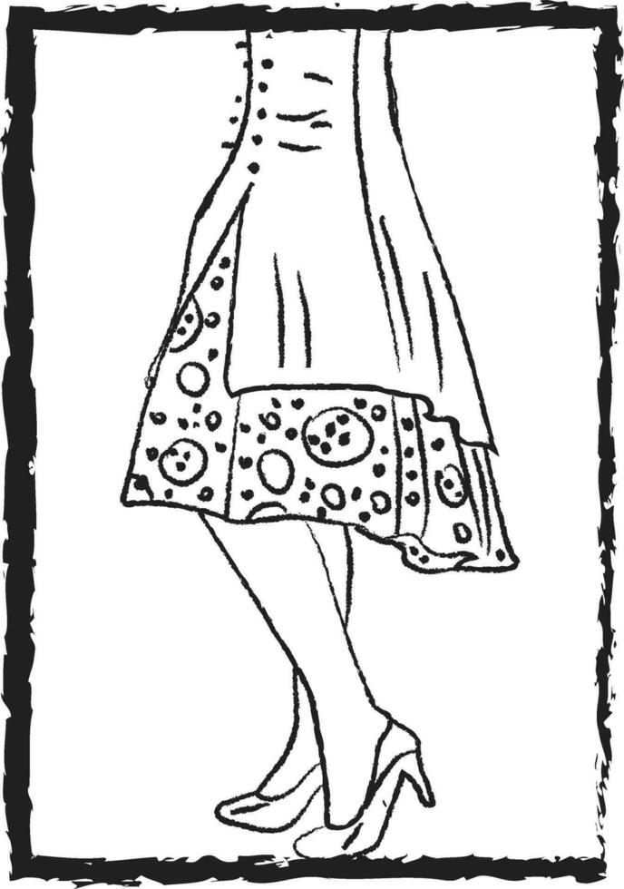 uma senhora vestindo à moda estiletes vetor ou cor ilustração