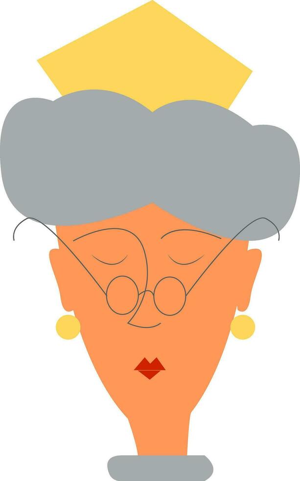 clipart do uma rainha vestindo uma volta olho vidro e uma dourado coroa vetor cor desenhando ou ilustração