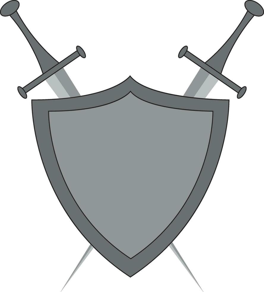 clipart do cruzado espadas e escudo vetor cor desenhando ou ilustração