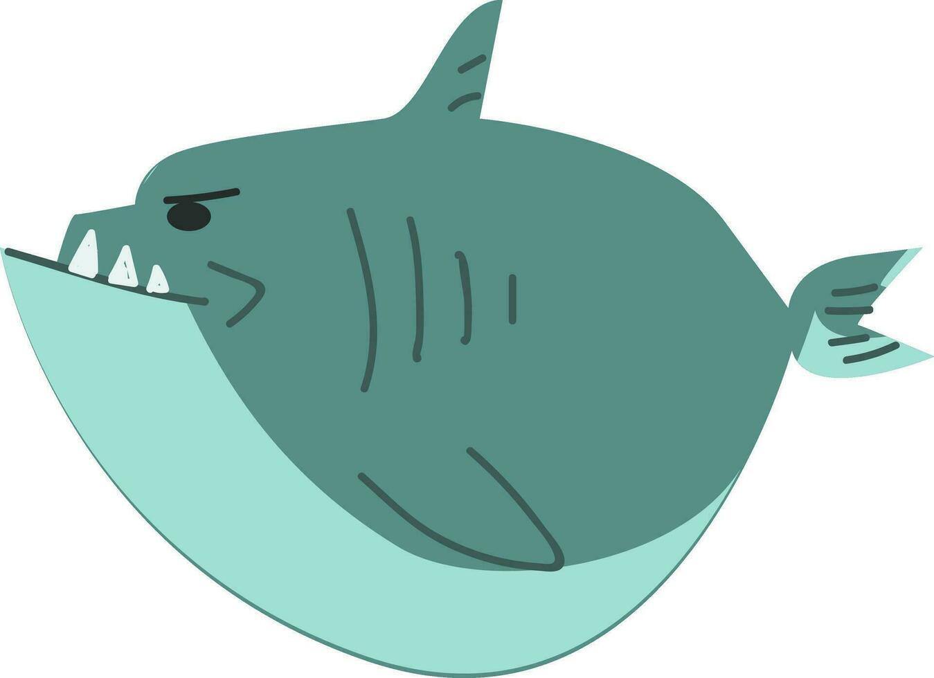 uma azul Tubarão 1 do a a maioria temido mar animais vetor cor desenhando ou ilustração