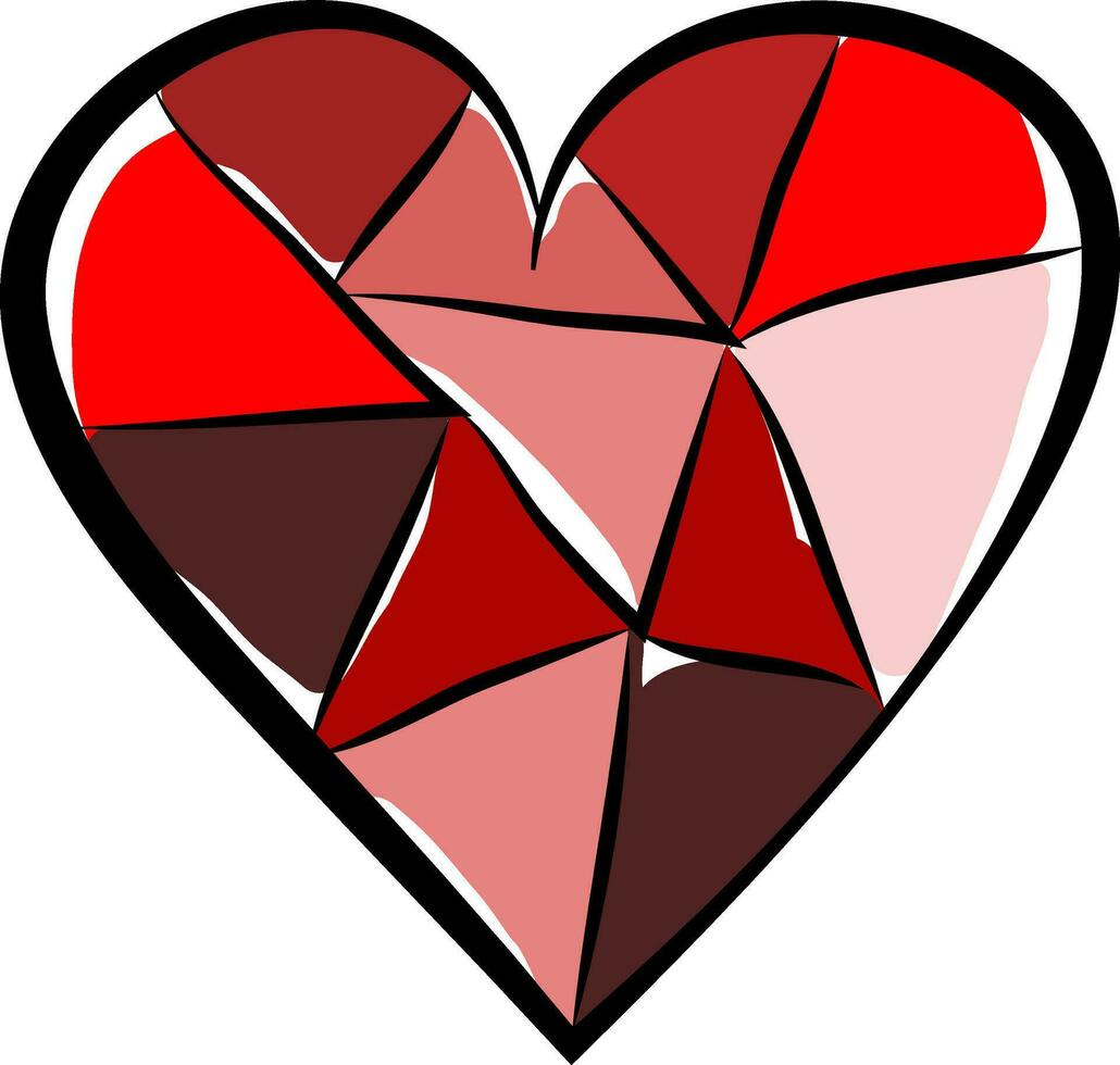 uma colorida papel colagem do coração forma vetor cor desenhando ou ilustração