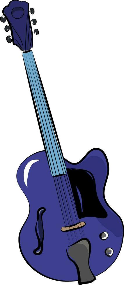 uma azul eletrônico musical instrumento chamado guitarra vetor cor desenhando ou ilustração