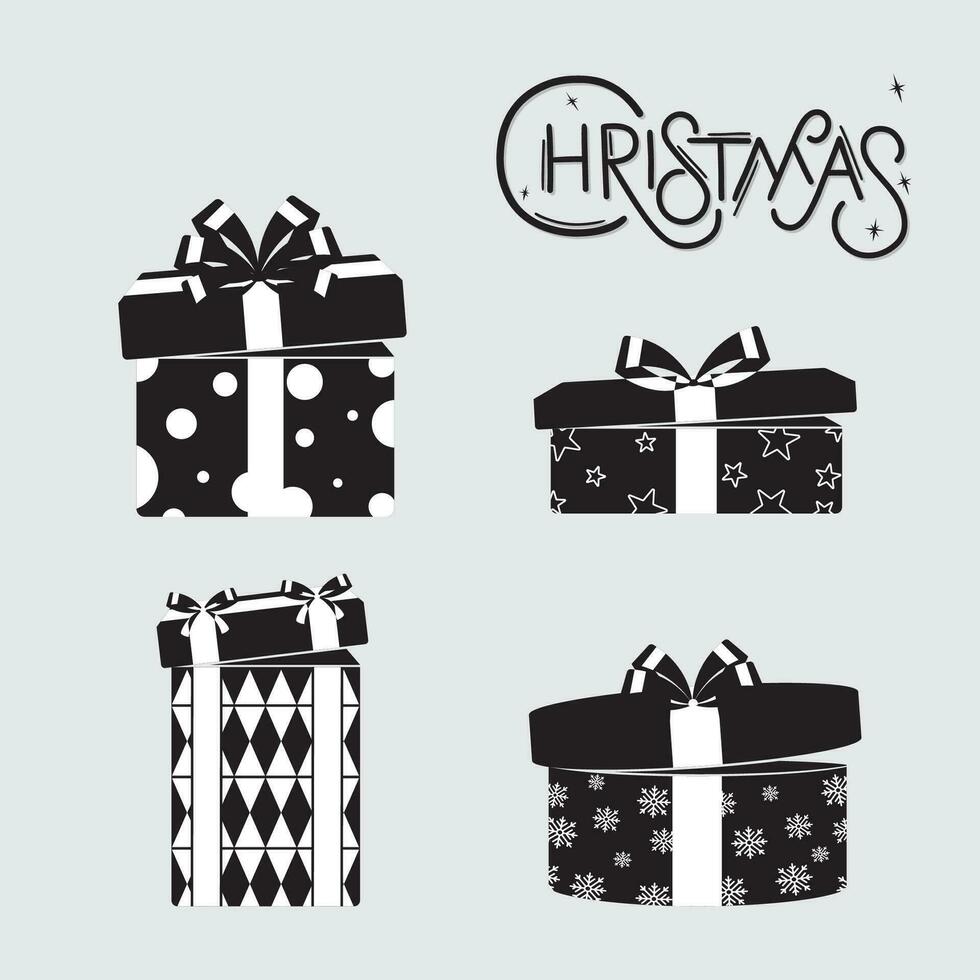 conjunto do Natal presente ícones vetor ilustração