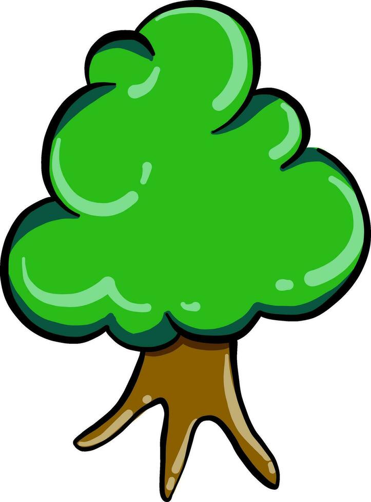 árvore verde, ilustração, vetor em fundo branco