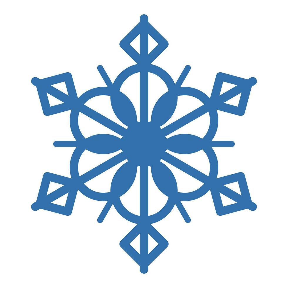 inverno azul congelar floco de neve Grosso linha ícone vetor