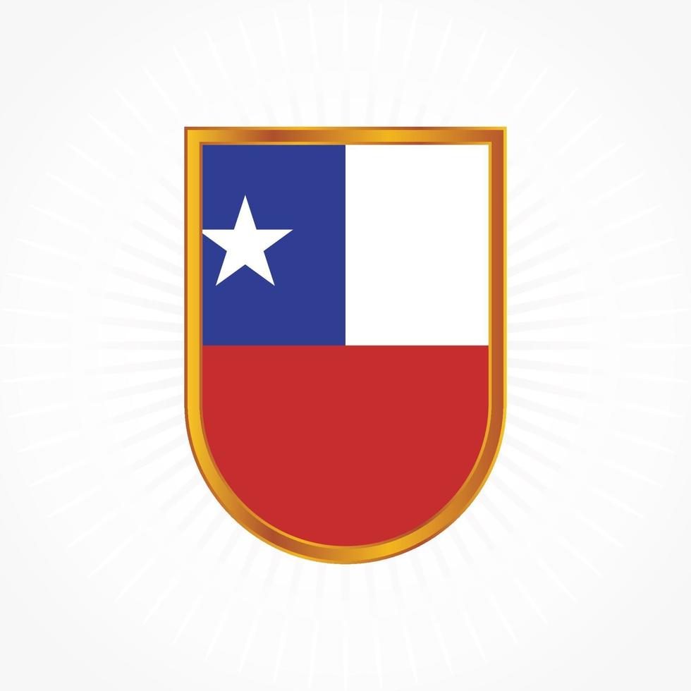 vetor de bandeira do chile com moldura de escudo