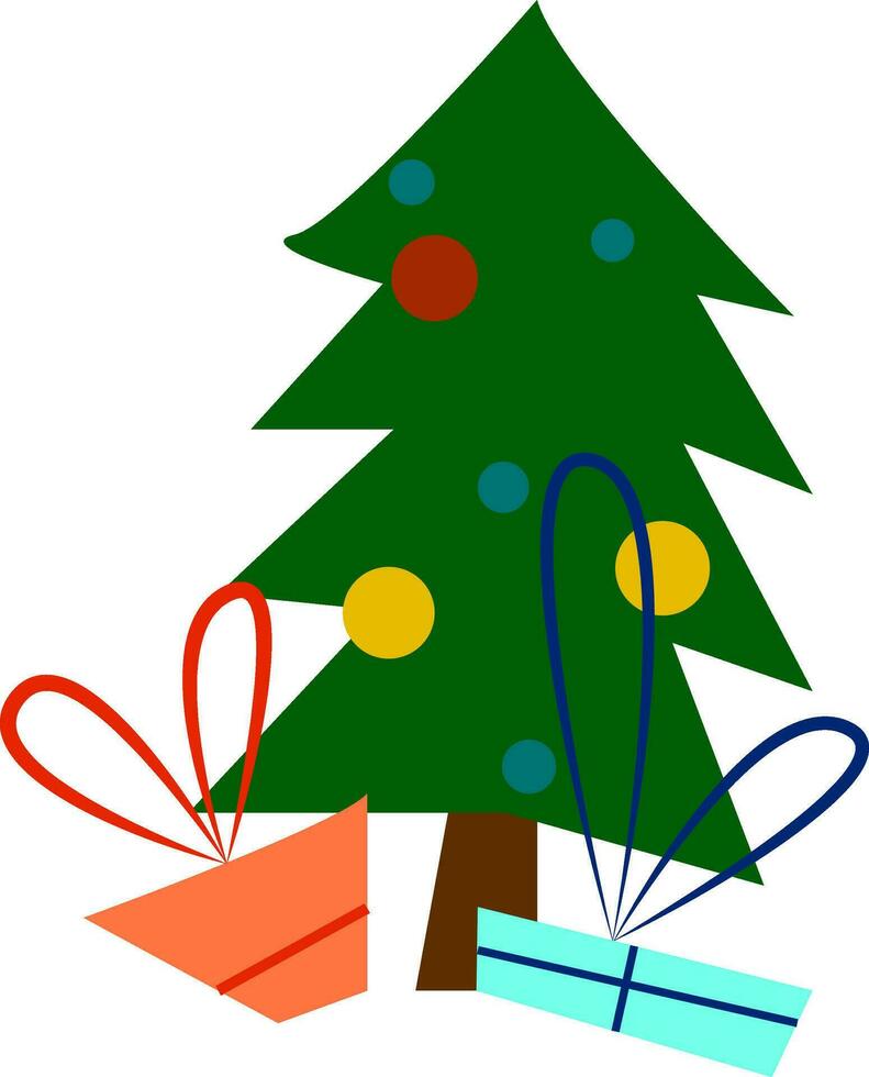 uma decorado Natal árvore vetor ou cor ilustração