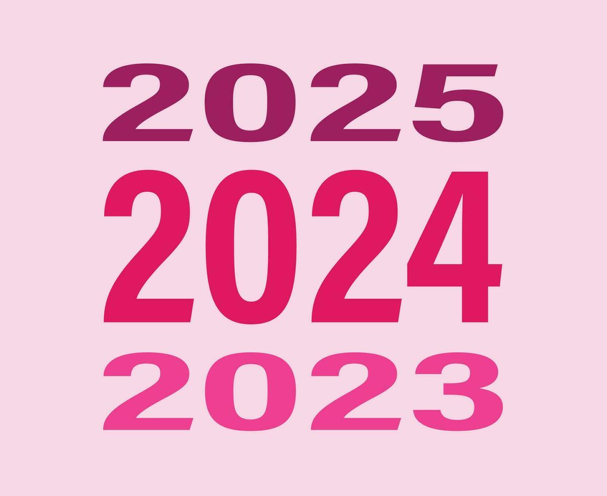 2024 feliz Novo ano abstrato Rosa gráfico Projeto feriado vetor logotipo símbolo ilustração