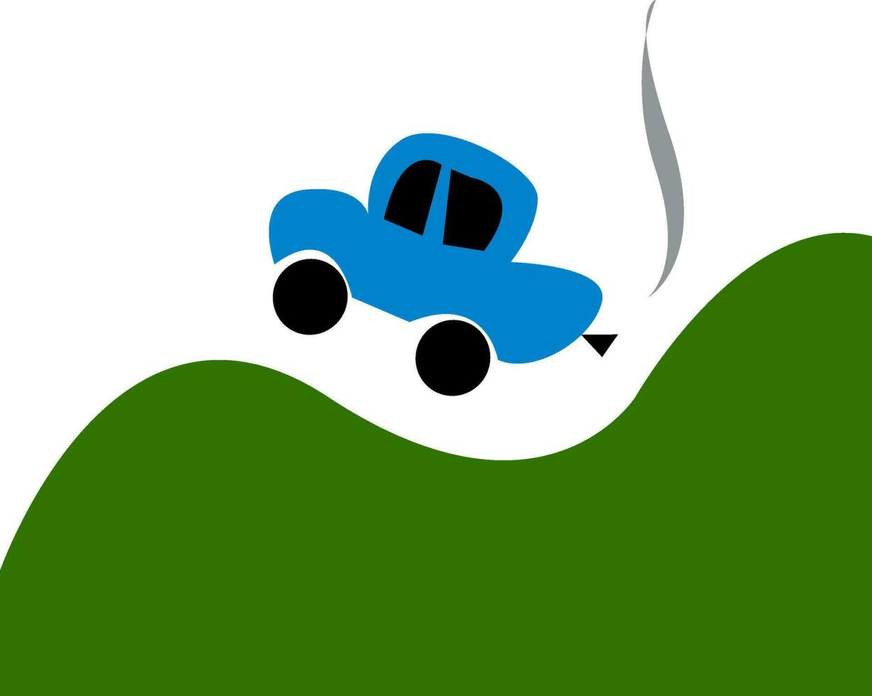 uma azul carro pulando vetor ou cor ilustração