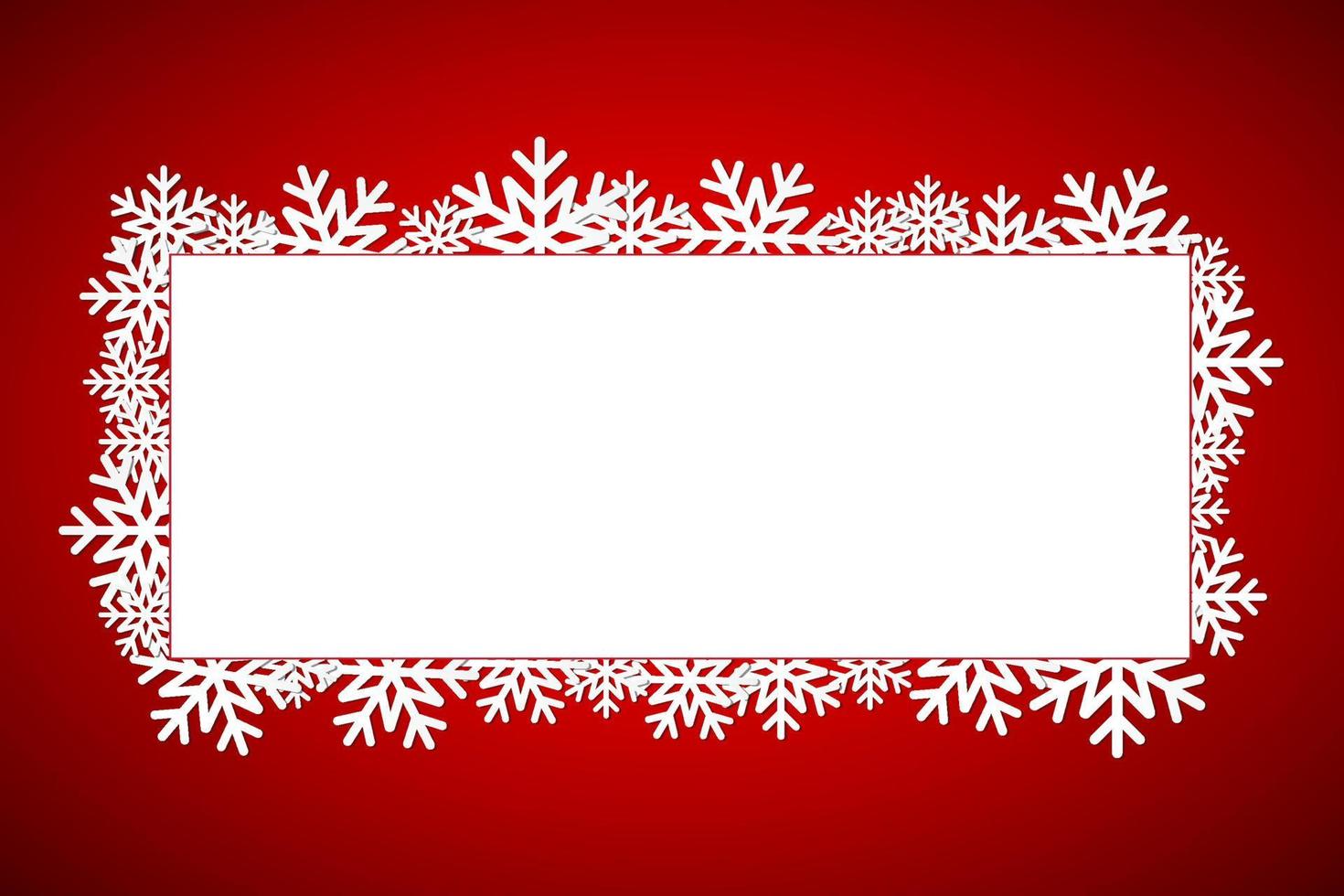 cartão-presente de Natal vermelho, fundo de floco de neve de feliz natal com espaço para seus desejos, ilustração vetorial de feriado moderno vetor