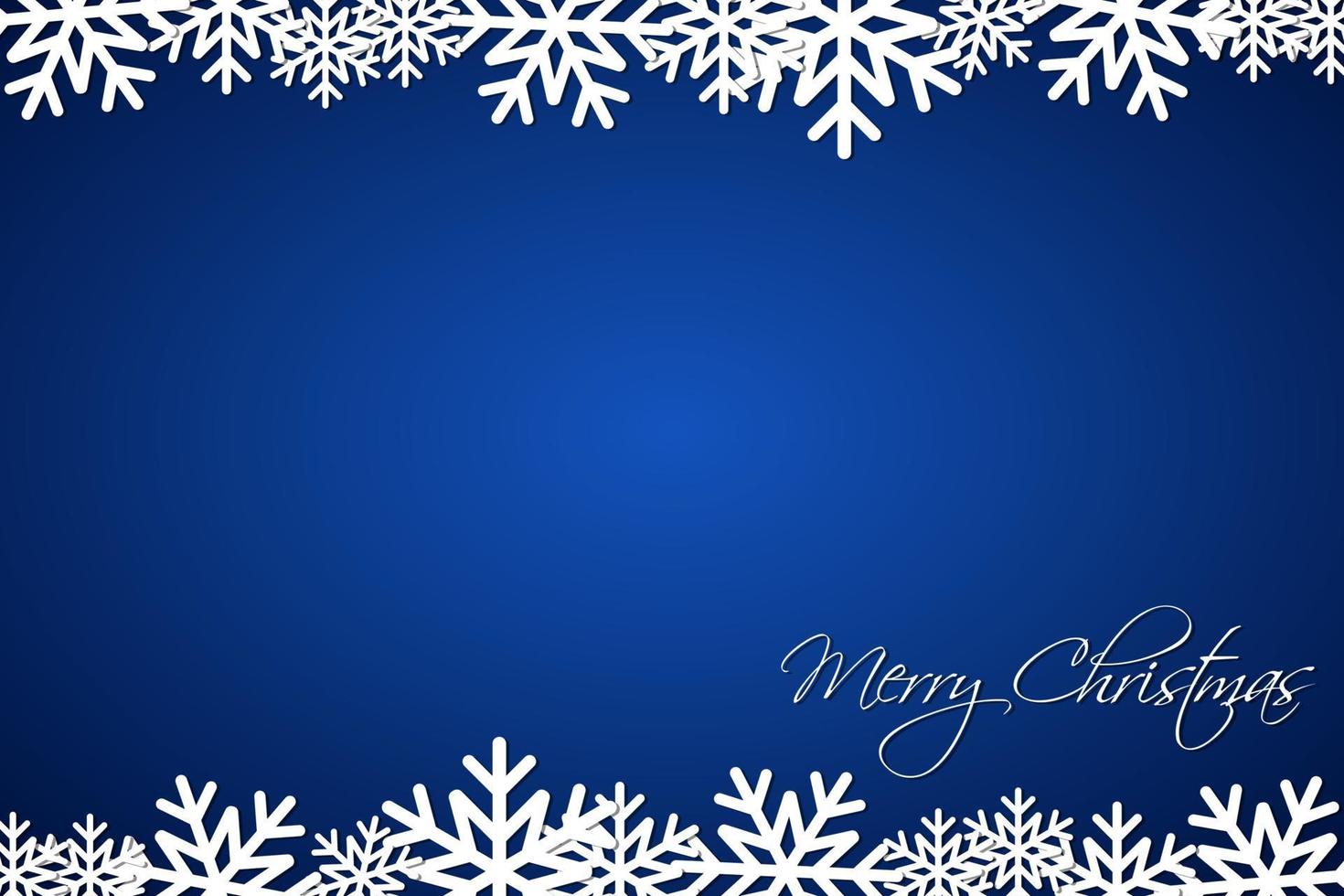 flocos de neve forrados de fundo azul de Natal. cartão de férias simples. Feliz Natal vetor