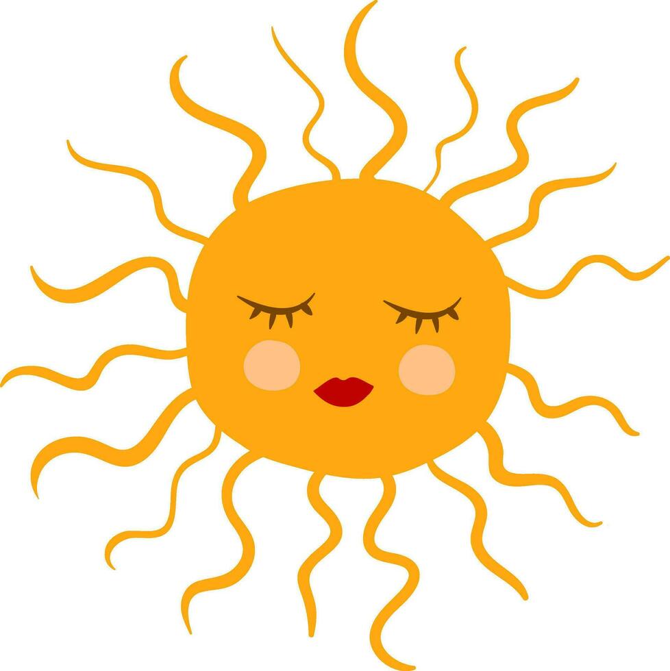 emoji do a dormindo beleza, sol, vetor ou cor ilustração