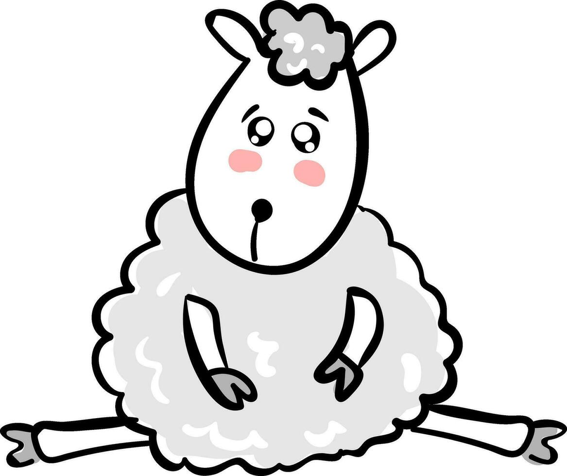 emoji do a triste ovelha, vetor ou cor ilustração