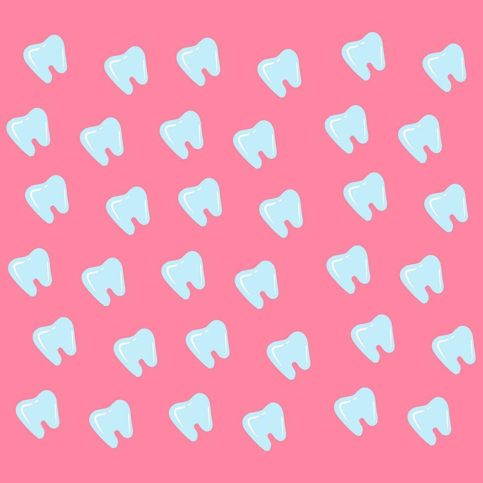 regular padrões do a azul dente isolado adorável Rosa fundo, vetor ou cor ilustração