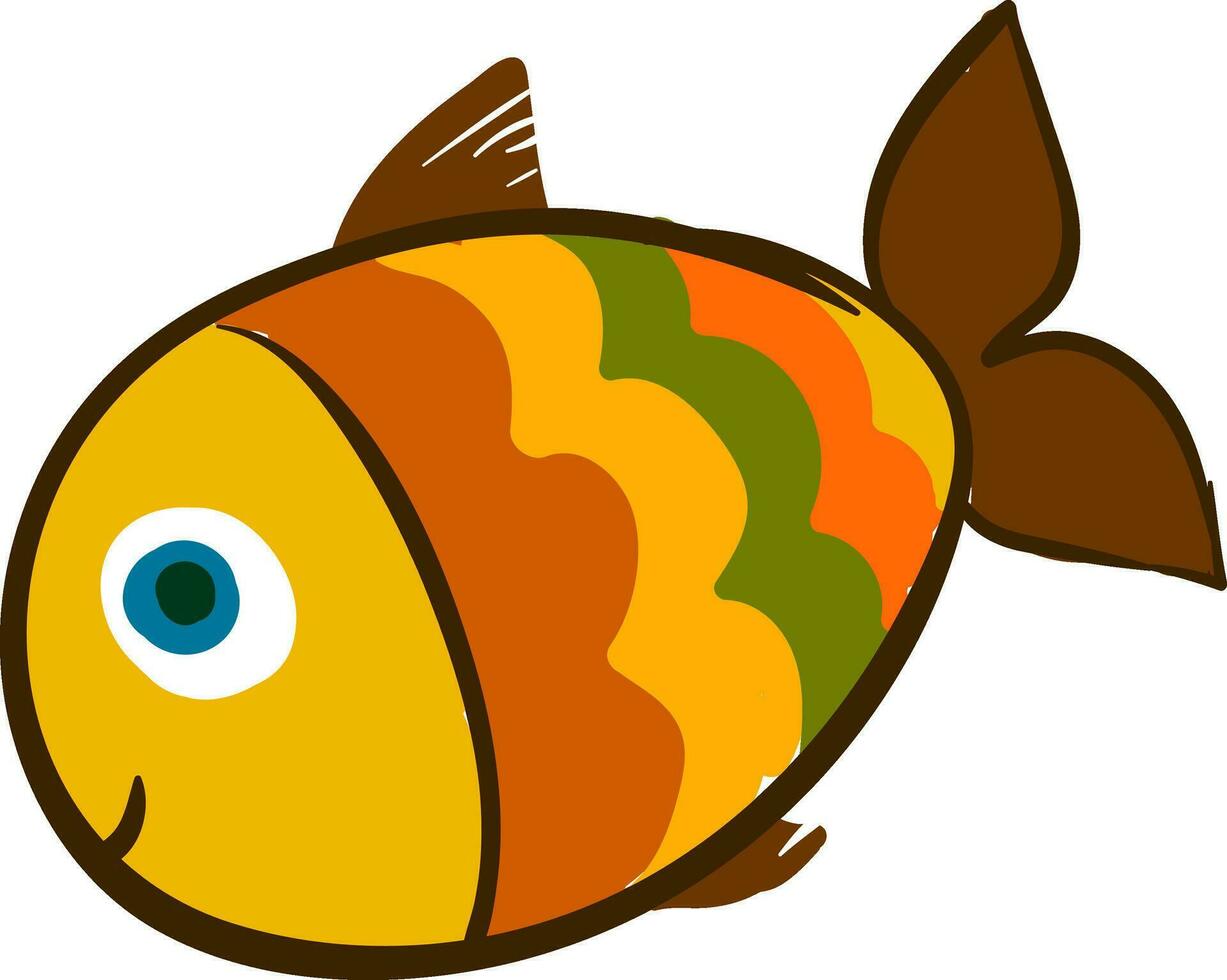 único peixe, vetor ou cor ilustração.